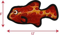 Tuffy's Ocean Creature Fish Squeaky Plush Dog Toy, Red slide 2 of 6