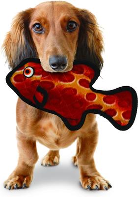 Show full view: Tuffy's Ocean Creature Fish Squeaky Plush Dog Toy, Red slide 3 of 8