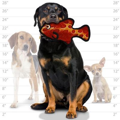 Show full view: Tuffy's Ocean Creature Fish Squeaky Plush Dog Toy, Red slide 4 of 8