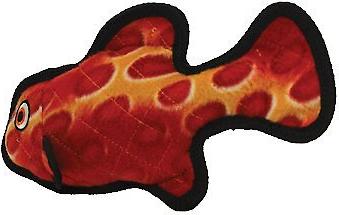 Show full view: Tuffy's Ocean Creature Fish Squeaky Plush Dog Toy, Red slide 5 of 8