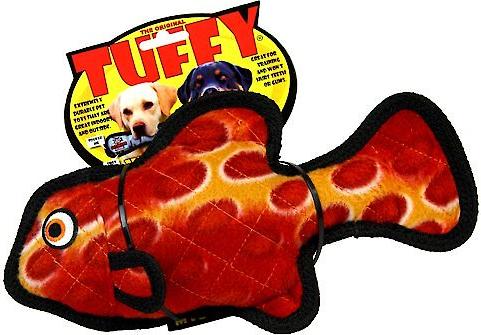 Show full view: Tuffy's Ocean Creature Fish Squeaky Plush Dog Toy, Red slide 6 of 8