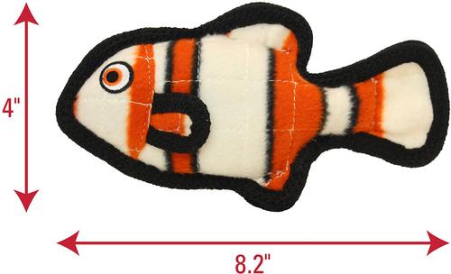 Show full view: Tuffy's Ocean Creature Jr Fish Squeaky Plush Dog Toy, Orange slide 3 of 9