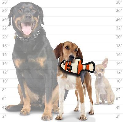 Show full view: Tuffy's Ocean Creature Jr Fish Squeaky Plush Dog Toy, Orange slide 5 of 9