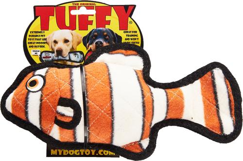 Show full view: Tuffy's Ocean Creatures Fish Squeaky Plush Dog Toy, Orange slide 5 of 9