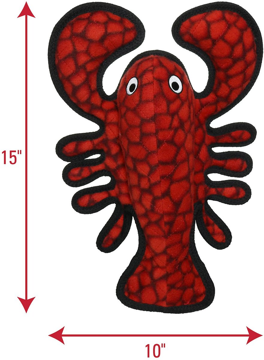 Tuffy's Ocean Creatures Larry Lobster Squeaky Plush Dog Toy