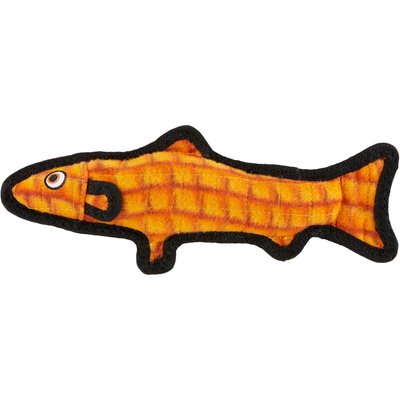 Tuffy's Tuffy's Ocean Creatures Trout Squeaky Plush Dog Toy, Orange