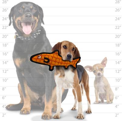 Show full view: Tuffy's Ocean Creatures Trout Squeaky Plush Dog Toy, Orange slide 6 of 11