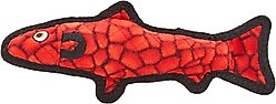 Tuffy's Ocean Creatures Trout Squeaky Plush Dog Toy, Red