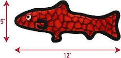 Tuffy's Ocean Creatures Trout Squeaky Plush Dog Toy, Red slide 2 of 8