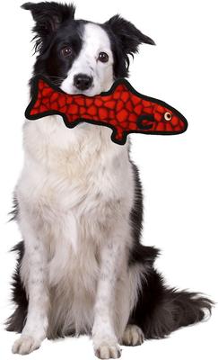 Show full view: Tuffy's Ocean Creatures Trout Squeaky Plush Dog Toy, Red slide 3 of 10