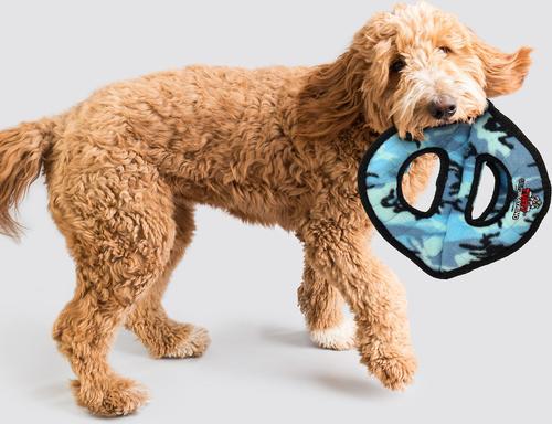 Show full view: Tuffy's Ultimate 3-Way Ring Squeaky Plush Dog Toy, Camo Blue slide 3 of 8