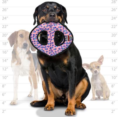 Show full view: Tuffy's Ultimate 3-Way Ring Squeaky Plush Dog Toy, Pink Leopard slide 6 of 9