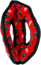 Tuffy's Ultimate 3-Way Ring Squeaky Plush Dog Toy, Red Paws slide 2 of 4