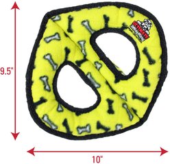 Tuffy's Ultimate 3-Way Ring Squeaky Plush Dog Toy, Yellow Bones slide 2 of 6