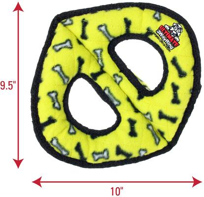 Show full view: Tuffy's Ultimate 3-Way Ring Squeaky Plush Dog Toy, Yellow Bones slide 2 of 8