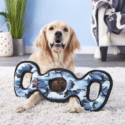 Show full view: Tuffy's Ultimate 3-Way Tug Squeaky Plush Dog Toy, Camo Blue slide 4 of 9