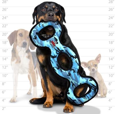Show full view: Tuffy's Ultimate 3-Way Tug Squeaky Plush Dog Toy, Camo Blue slide 5 of 9