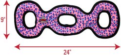 Tuffy's Ultimate 3-Way Tug Squeaky Plush Dog Toy, Pink Leopard slide 2 of 7