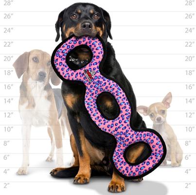 Show full view: Tuffy's Ultimate 3-Way Tug Squeaky Plush Dog Toy, Pink Leopard slide 4 of 10
