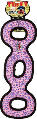 Show full view: Tuffy's Ultimate 3-Way Tug Squeaky Plush Dog Toy, Pink Leopard slide 5 of 10
