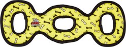Tuffy's Ultimate 3-Way Tug Squeaky Plush Dog Toy, Yellow Bones