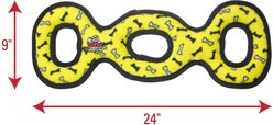 Tuffy's Ultimate 3-Way Tug Squeaky Plush Dog Toy, Yellow Bones slide 2 of 6