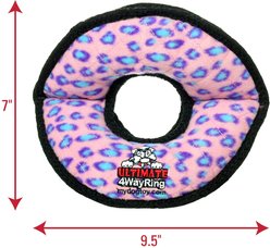 Tuffy's Ultimate 4-Way Ring Squeaky Plush Dog Toy, Pink Leopard slide 2 of 6