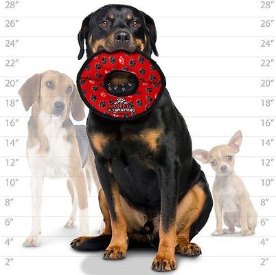 Show full view: Tuffy's Ultimate 4-Way Ring Squeaky Plush Dog Toy, Red Paws slide 6 of 9