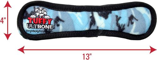 Show full view: Tuffy's Ultimate Bone Squeaky Plush Dog Toy, Camo Blue slide 3 of 12