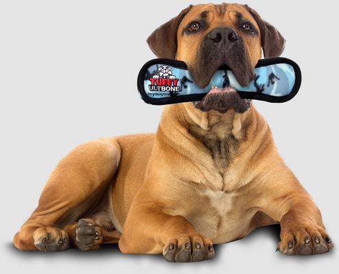 Show full view: Tuffy's Ultimate Bone Squeaky Plush Dog Toy, Camo Blue slide 4 of 12