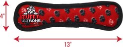 Tuffy's Ultimate Bone Squeaky Plush Dog Toy, Red Paws slide 2 of 9