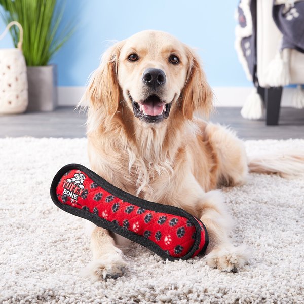 Tuffy's Ultimate Bone Squeaky Plush Dog Toy