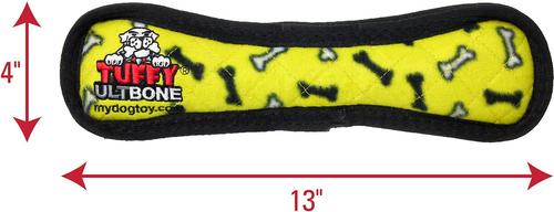 Show full view: Tuffy's Ultimate Bone Squeaky Plush Dog Toy, Yellow Bones slide 2 of 11