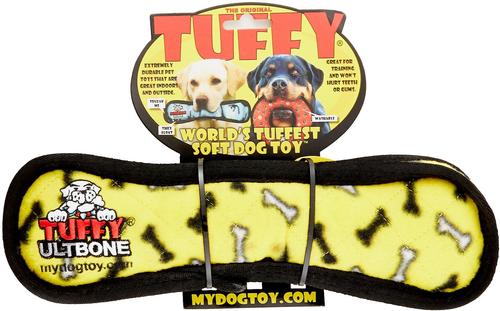 Show full view: Tuffy's Ultimate Bone Squeaky Plush Dog Toy, Yellow Bones slide 5 of 11