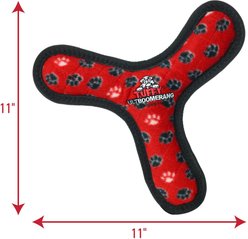 Tuffy's Ultimate Bowmerang Squeaky Plush Dog Toy, Red Paws slide 2 of 9