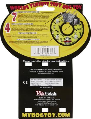 Show full view: Tuffy's Ultimate Bowmerang Squeaky Plush Dog Toy, Red Paws slide 6 of 12