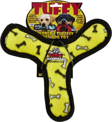 Show full view: Tuffy's Ultimate Bowmerang Squeaky Plush Dog Toy, Yellow Bones slide 5 of 12