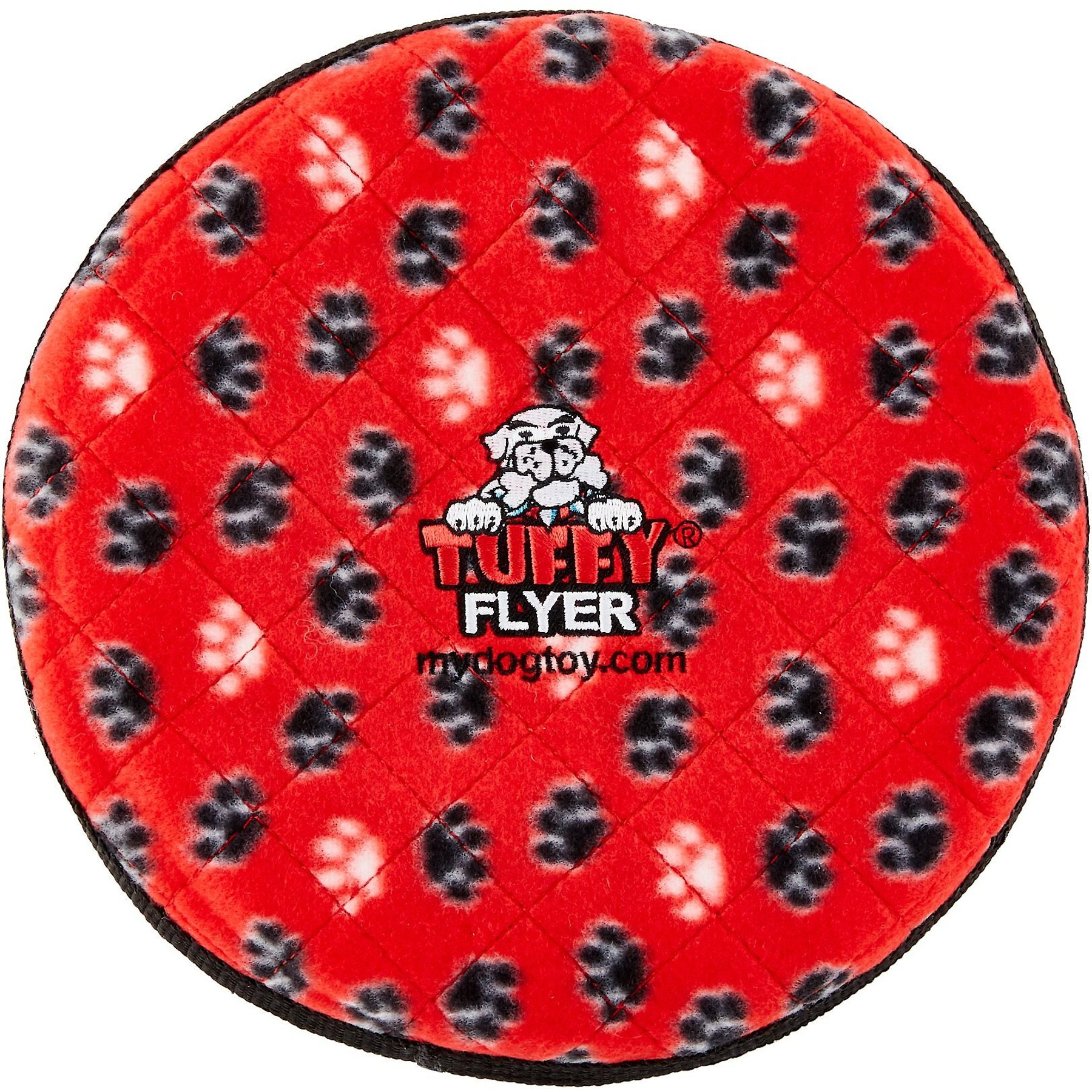 Tuffy's Ultimate Flyer Squeaky Plush Dog Toy, Red Paws