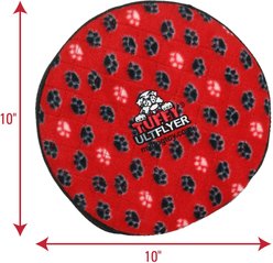 Tuffy's Ultimate Flyer Squeaky Plush Dog Toy, Red Paws slide 2 of 9