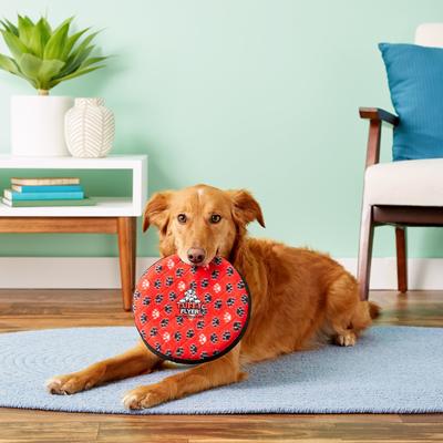 Show full view: Tuffy's Ultimate Flyer Squeaky Plush Dog Toy, Red Paws slide 4 of 11