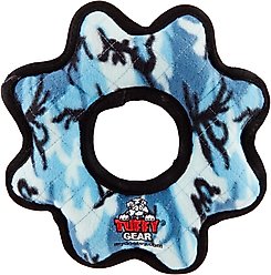 Tuffy's Ultimate Gear Ring Squeaky Plush Dog Toy, Camo Blue