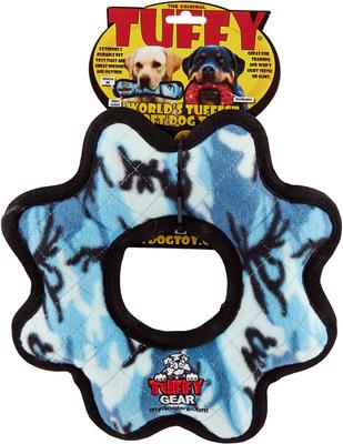 Show full view: Tuffy's Ultimate Gear Ring Squeaky Plush Dog Toy, Camo Blue slide 5 of 7