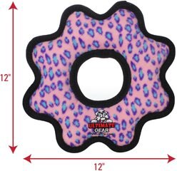 Tuffy's Ultimate Gear Ring Squeaky Plush Dog Toy, Pink Leopard slide 2 of 7