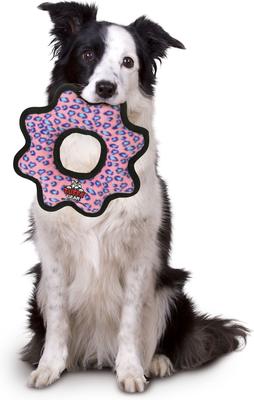 Show full view: Tuffy's Ultimate Gear Ring Squeaky Plush Dog Toy, Pink Leopard slide 4 of 10
