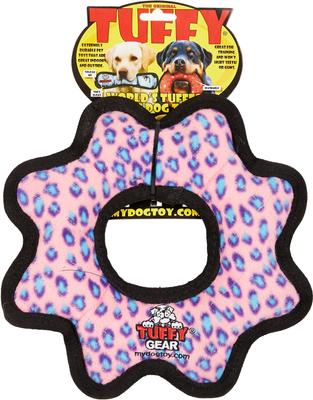 Show full view: Tuffy's Ultimate Gear Ring Squeaky Plush Dog Toy, Pink Leopard slide 7 of 10
