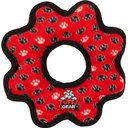 Tuffy's Ultimate Gear Ring Squeaky Plush Dog Toy, Red Paws
