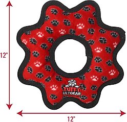 Tuffy's Ultimate Gear Ring Squeaky Plush Dog Toy, Red Paws slide 2 of 7