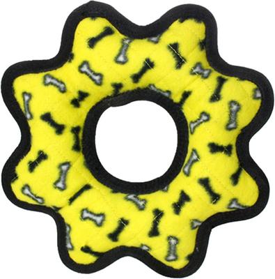 Show full view: Tuffy's Ultimate Gear Ring Squeaky Plush Dog Toy, Yellow Bones slide 6 of 9