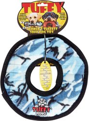 Tuffy's Ultimate Ring Squeaky Plush Dog Toy, Camo Blue