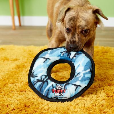 Show full view: Tuffy's Ultimate Ring Squeaky Plush Dog Toy, Camo Blue slide 4 of 7
